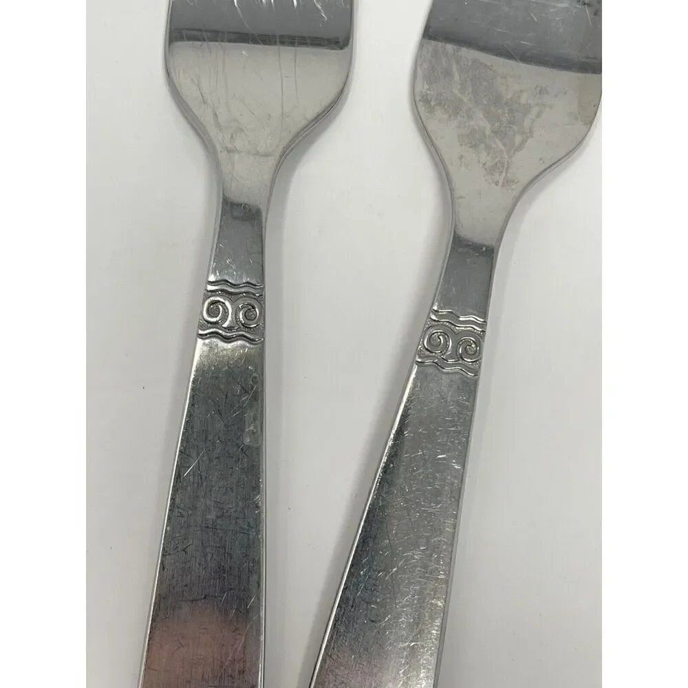 Nils Johan Sweden Sessan Pastry Dessert Salad 3 Tine Forks NIJ1 6.5” Set Of 2